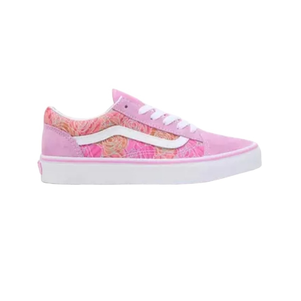 NWT Vans Old Skool Rose Camo Juniors Sneakers in Pink with White Details Size 5